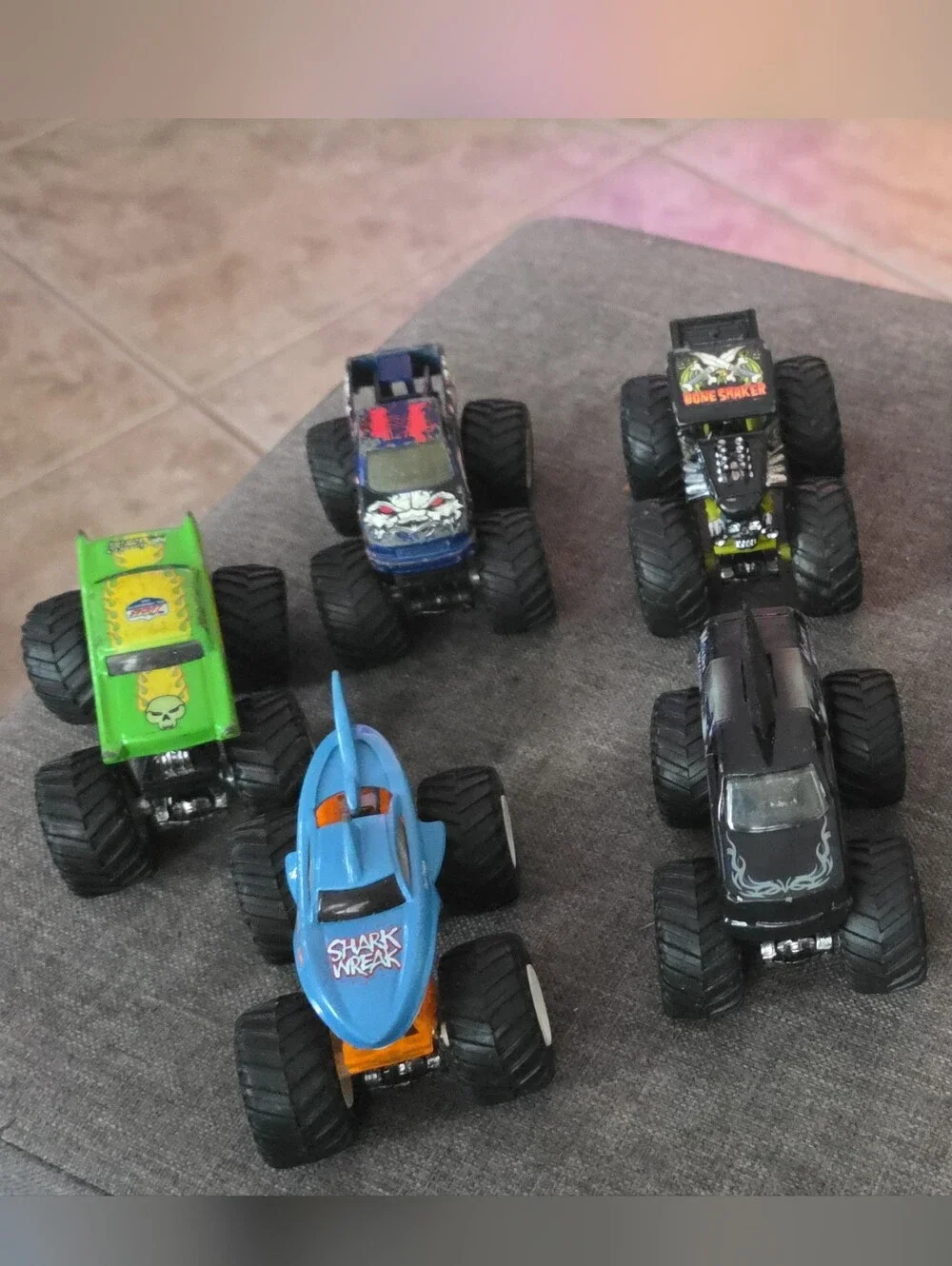 Monster Truck Toy Pack - Blue, Green, Black, Yellow, Orange